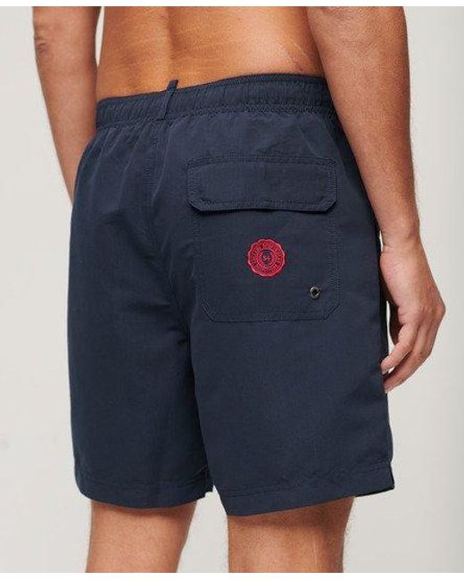 Superdry Blue Recycled Polo 17" Swim Shorts for men