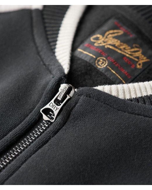 Superdry Blue & Co College Script Graphic Jersey Bomber Jacket