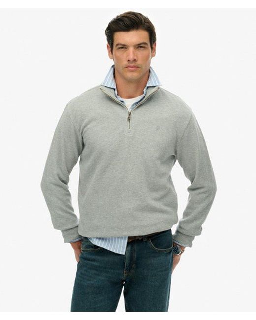 Superdry Gray & Co Ribbed Half Zip Jumper for men