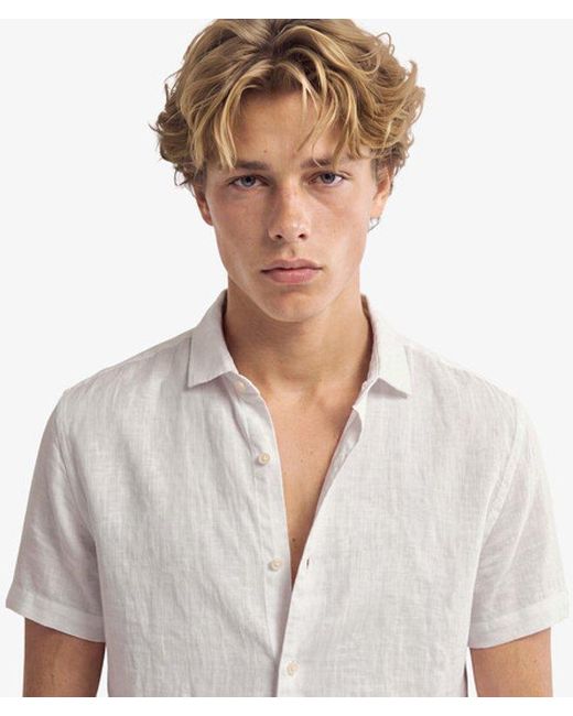 Superdry Blue & Co Riviera Short Sleeve Linen Shirt for men