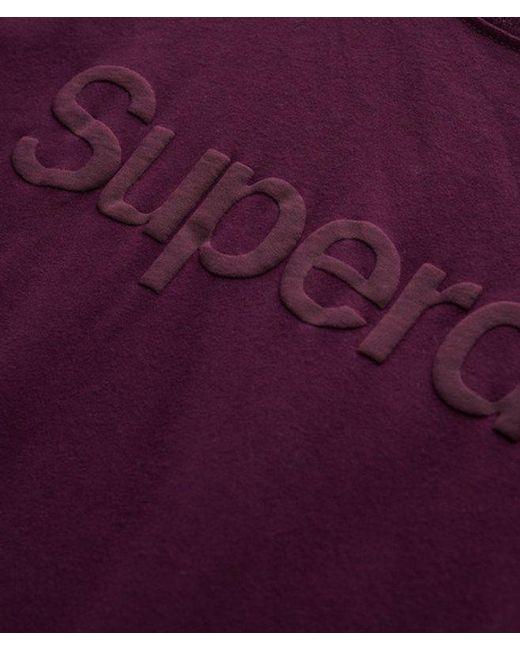 Superdry Purple & Co Classic Textured Graphic Tonal Core T Shirt