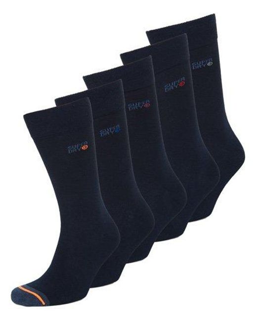 Superdry Blue 5 Pack Socks for men