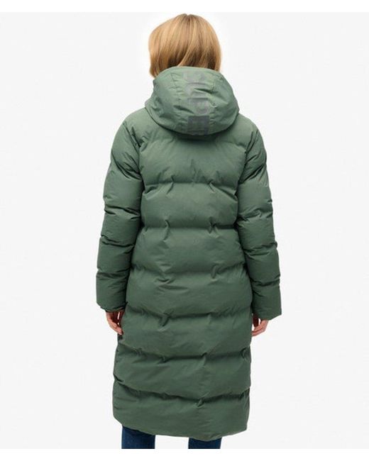 Superdry Green & Co Hooded Long Puffer Jacket