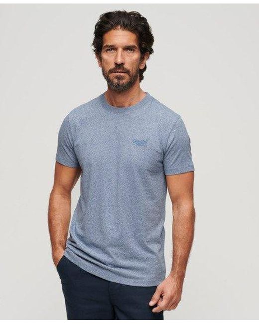 Superdry Blue Organic Cotton Essential Logo T-shirt for men