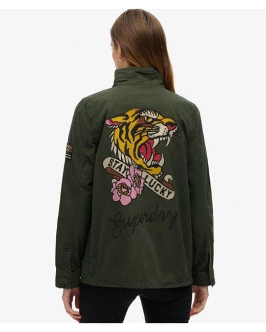 Superdry Green M65 Embellished Military Jacket