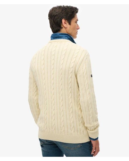 Superdry Natural Cotton Classic Cable Knit Crew Jumper for men