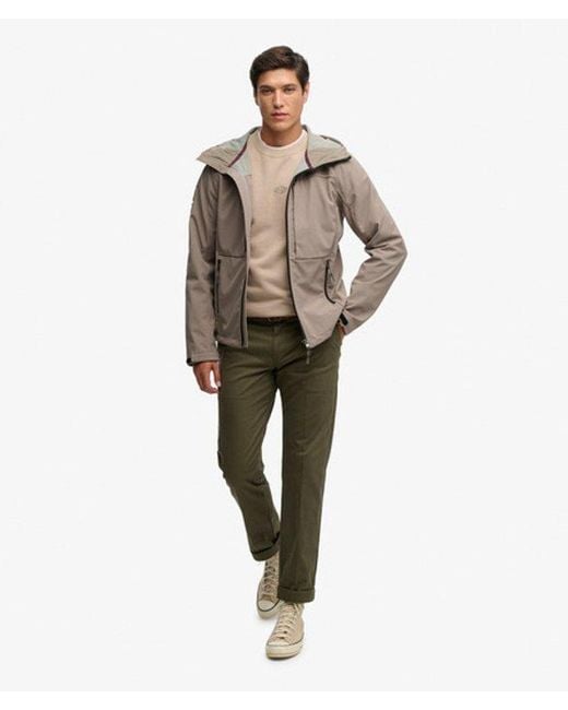 Superdry Brown & Co Hooded Softshell Trekker Jacket for men