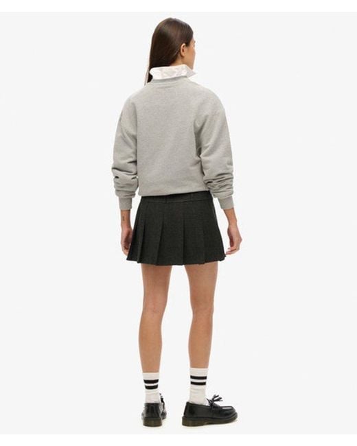 Superdry Black Low Rise Pleated Mini Skirt