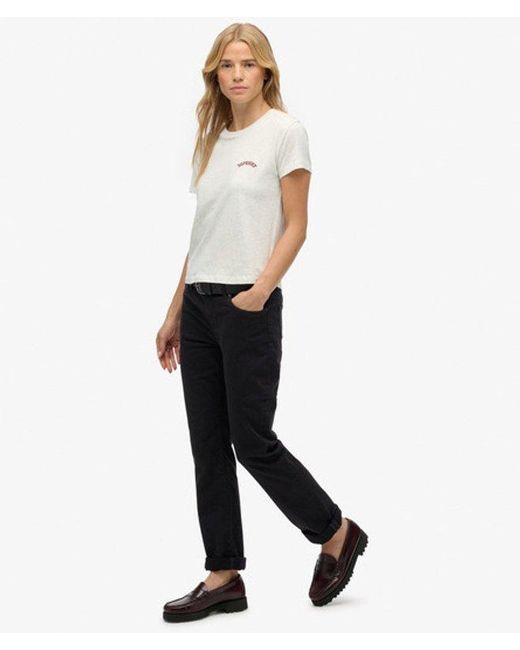 Superdry White & Co Mid Rise Slim Sateen Pants