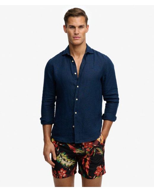 Superdry Black & Co Hawaiian Print 16-inch Swim Shorts for men