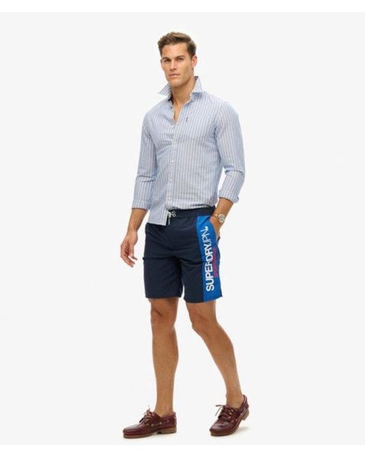 Superdry Blue & Co Sportswear Logo 19 Inch Recycled Boardshorts for men