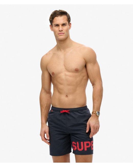 Superdry Blue & Co Graphic 17-inch Swim Shorts for men