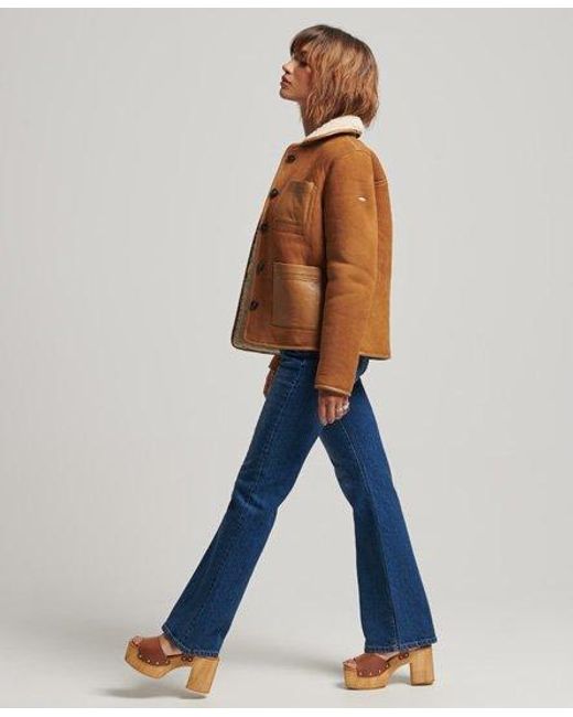 Superdry Brown Shearling Chore Jacket