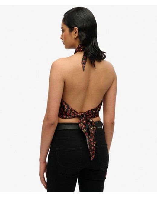 Superdry Black & Co Jacquard Halter Top