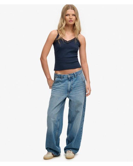 Superdry Blue & Co Essential Lace Trim Cami Top