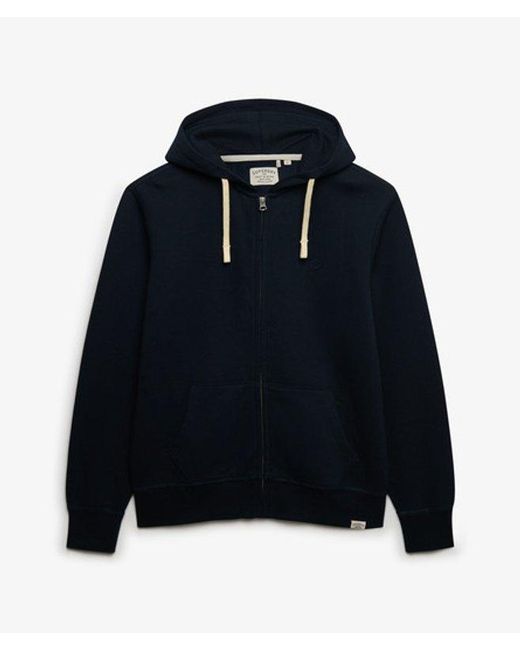 Superdry Blue & Co Monogram Embroidered Zip Hoodie for men