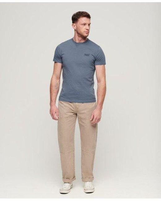 T-shirt brodé avec logo essential en coton bio Superdry pour homme en coloris Blue