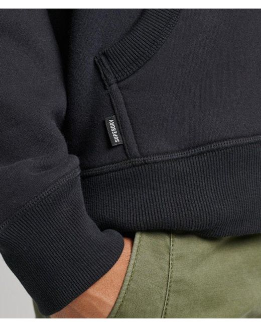 Superdry Black & Co Organic Cotton Vintage Logo Embroidered Zip Hoodie for men