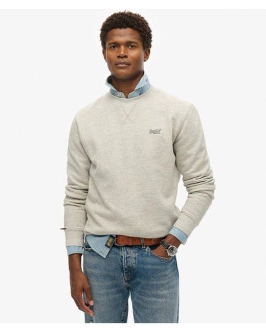 Homme Sweatshirt Essential Logo Col Rond Taille Superdry pour homme en coloris Natural