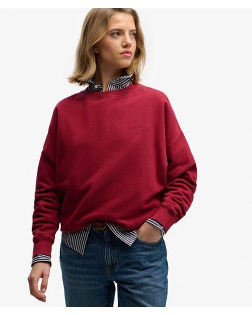 Superdry Red & Co Essential Logo Crew Sweatshirt