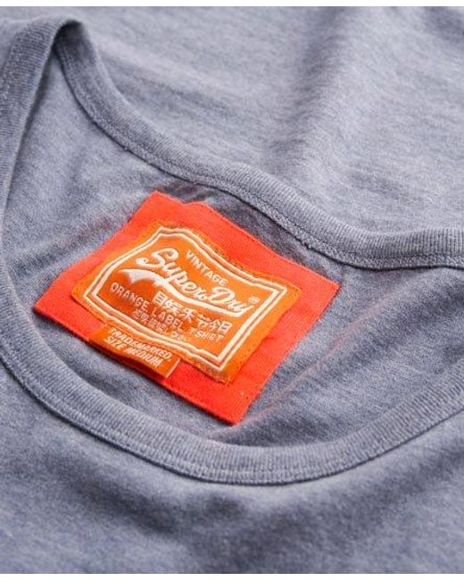 Superdry Blue Vintage Embroidery Vest Top Pearl Marl/Neon/Snow for men