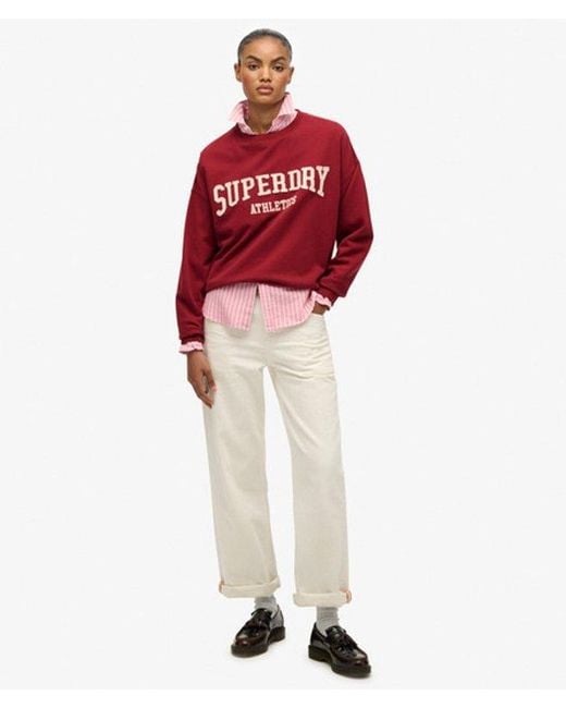 Superdry Red & Co Athletic Essentials Relaxed Applique Sweatshirt