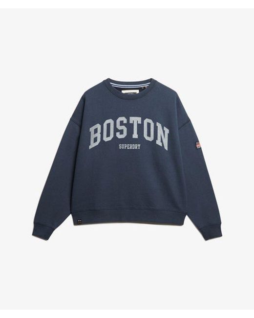 Superdry Blue Athletic Essentials Oversized Crew Sweatshirt