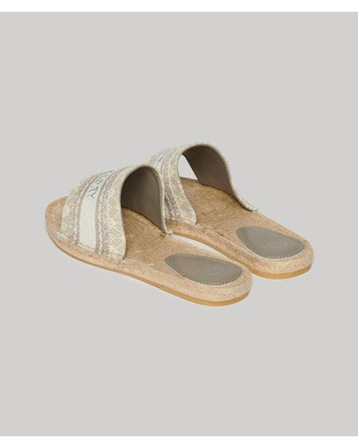 Superdry Metallic & Co Canvas Espadrille Overlay Sliders