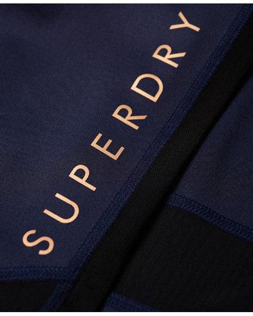Superdry Blue Active Studio Mesh Leggings Eclipse