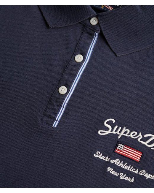 Superdry Blue & Co Athletic Essentials Graphic Polo Top