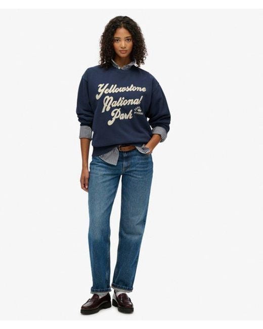 Superdry Blue Lo-Fi Outdoor Loose Sweatshirt