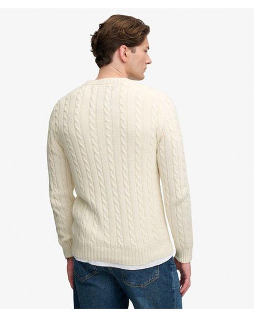 Superdry Natural & Co Cotton Cable Knit Crew Jumper for men