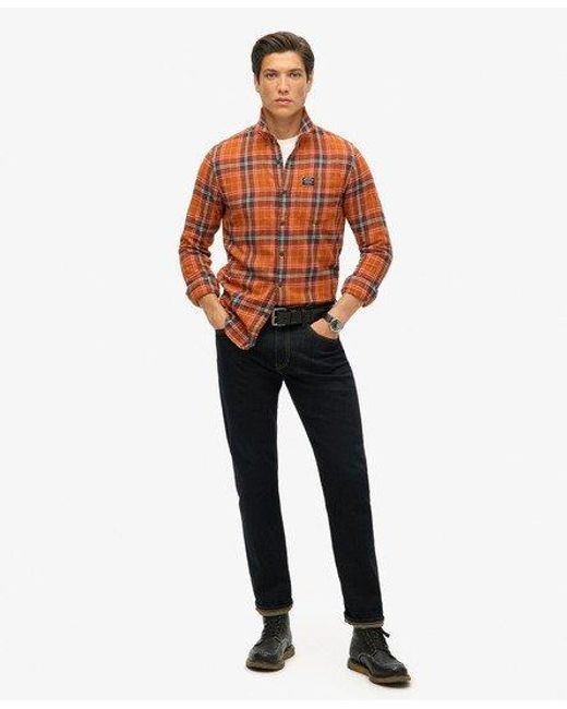 Superdry Red Organic Cotton Lumberjack Check Shirt for men