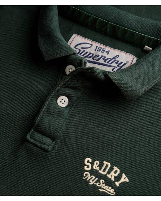 Superdry Green & Co Vintage Athletic Embroidered Polo Shirt for men
