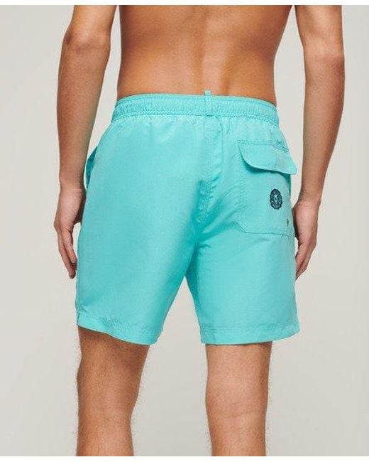 Superdry Blue Recycled Polo 17-inch Swim Shorts for men