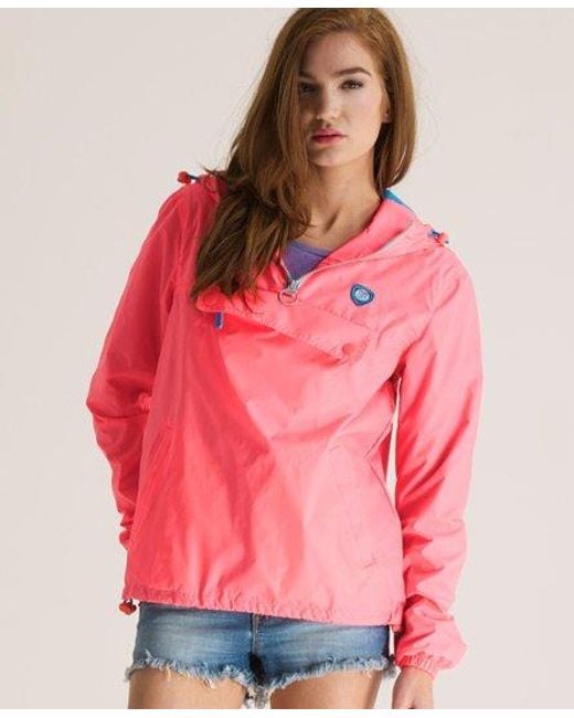 Superdry Pink Overhead Cagoule Pop Coral