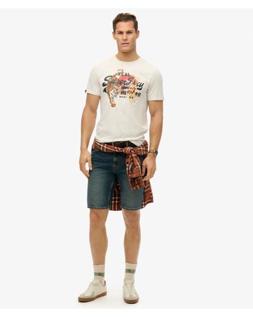 Superdry White Vintage Logo Tokyo Relaxed T-Shirt for men