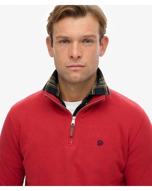 Superdry Red & Co Preppy Half Zip Jumper for men