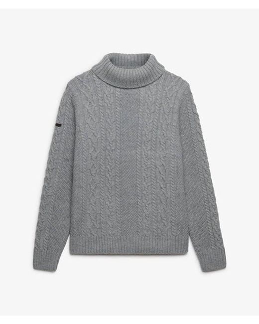 Superdry Jacob Cable Coltrui in het Gray voor heren