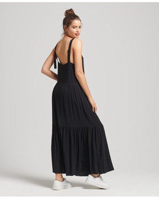 superdry black maxi dress