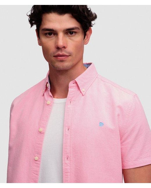 Superdry Pink & Co Preppy Oxford Short Sleeve Shirt for men