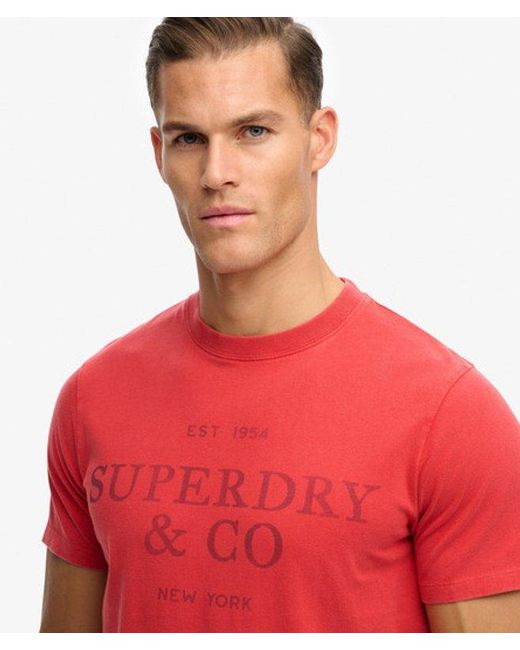 Superdry 1954 Company Relaxed T-shirt in het Red voor heren