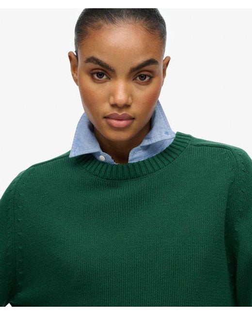 Superdry Green & Co Slouchy Knitted Crew Jumper