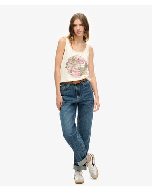 Superdry White & Co Vintage Logo Narrative Vest Top