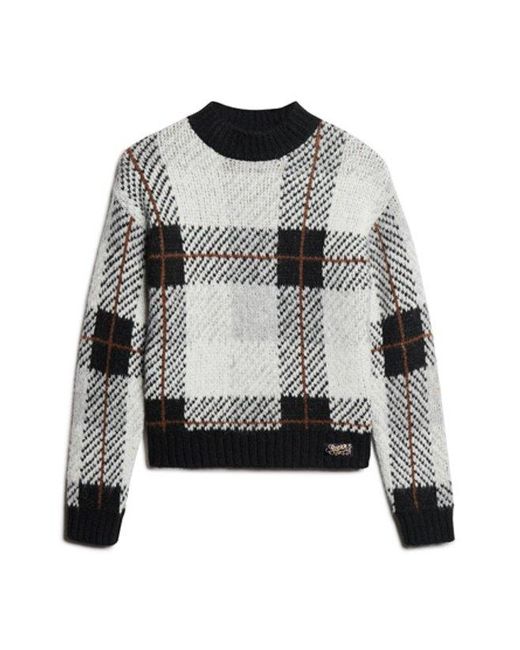 Superdry Gray & Co Boxy Pattern Knit Jumper