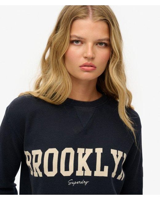 Superdry Blue & Co Athletic Essential Graphic Long Sleeve Top