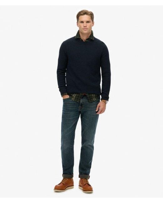 Superdry Blue & Co Light Weight Cotton Texture Jumper for men