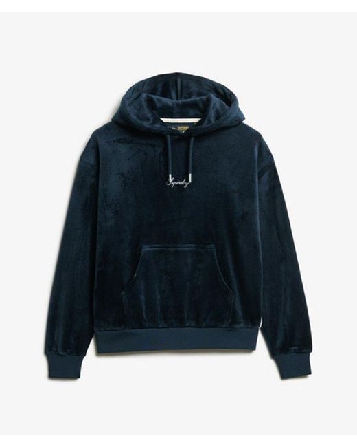 Superdry Blue & Co Country Club Velour Loose Hoodie