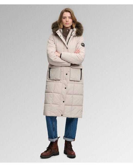 Superdry Blue & Co Everest Fully Lined Quilted Long Puffer Coat