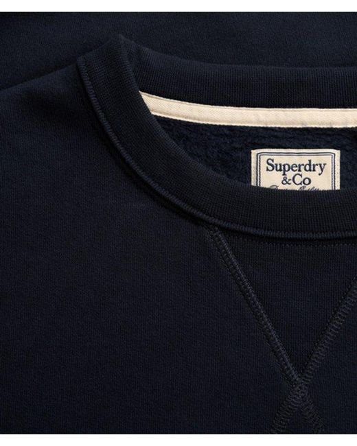 Superdry Blue & Co Essential Stacked Logo Crew Sweatshirt for men